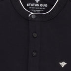 Status Quo Boys Solid Henley Neck Full Sleeves Regular Fit T-Shirt With Chest Brand Logo
