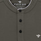 Status Quo Boys Solid Henley Neck Full Sleeves Regular Fit T-Shirt With Chest Brand Logo