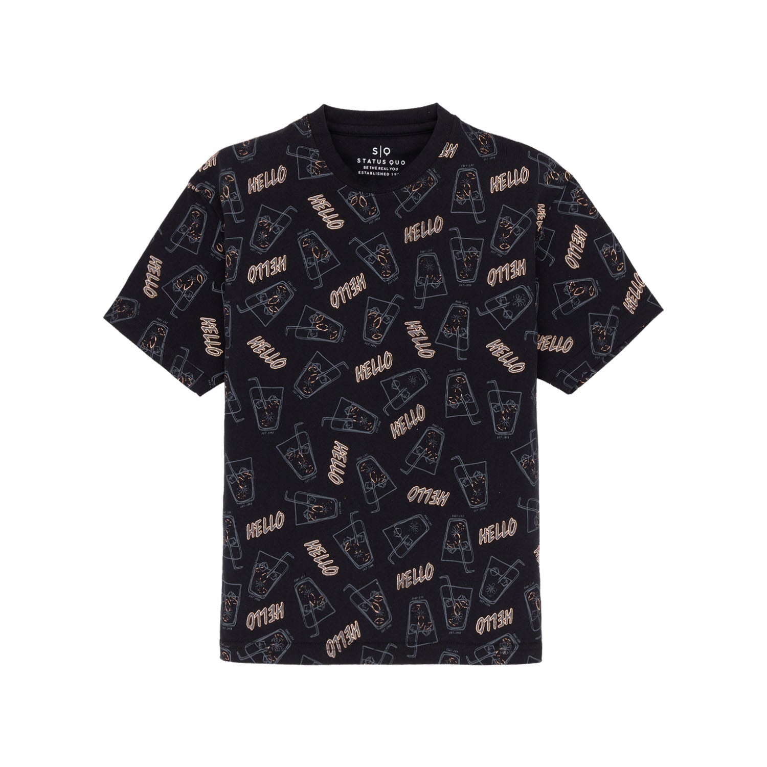 Boys All Over Printed Round Neck Cord Sets