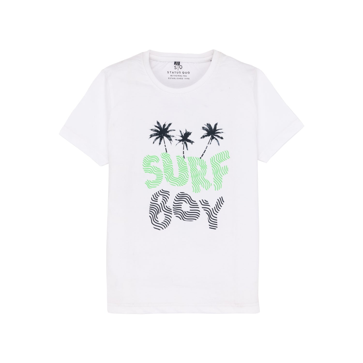 Status Quo Boy's Tropical Printed Regular fit Co-ord Set with T-shirt & Short
