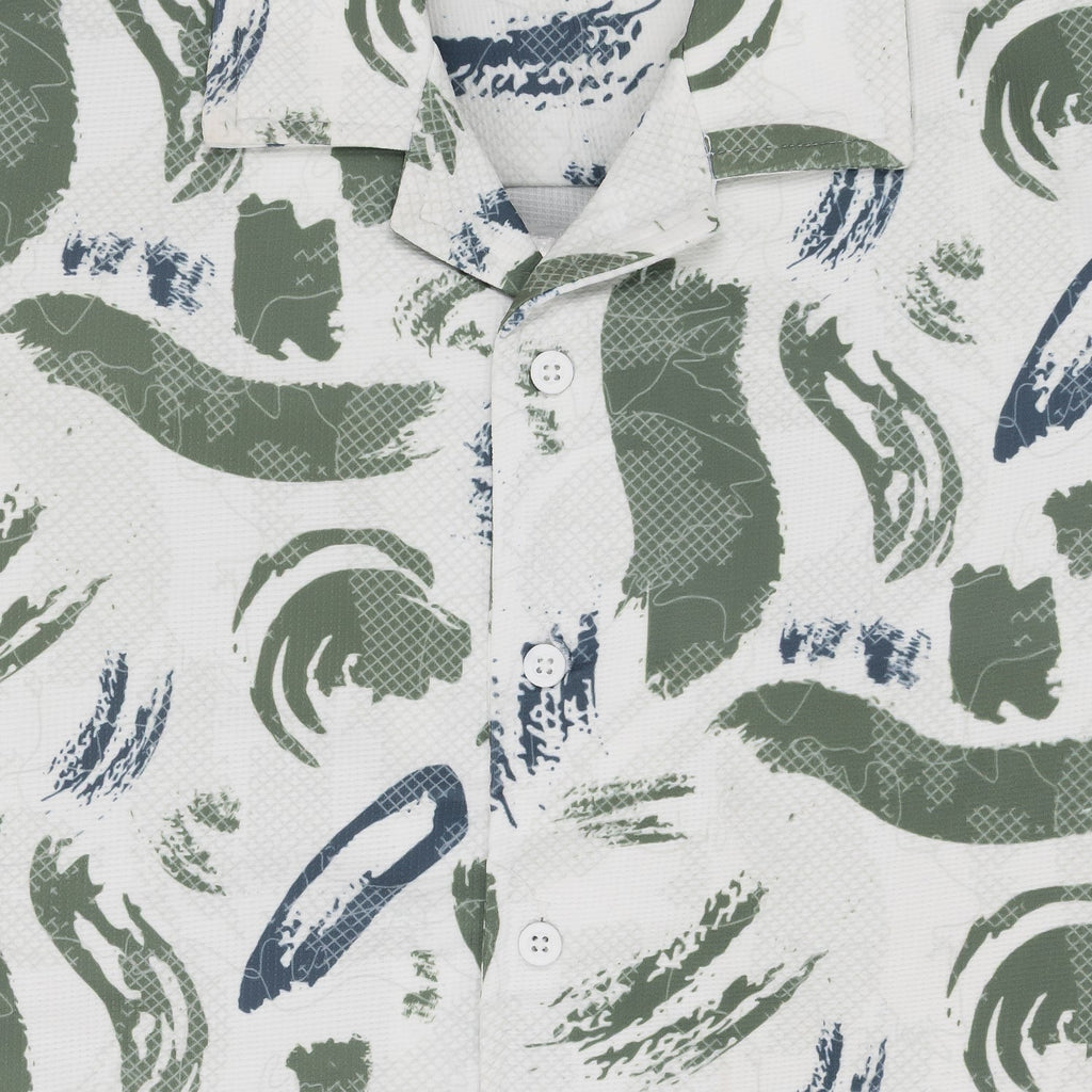 Status Quo Boy's Abstract Printed Regular Fit Co-ord Set with Shirt & Shorts