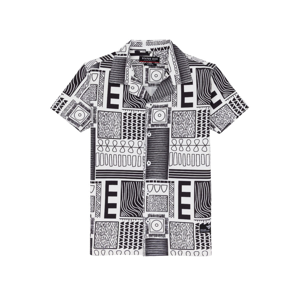Status Quo Boy's Tribal Printed Regular Fit Co-ord Set with Shirt & Shorts