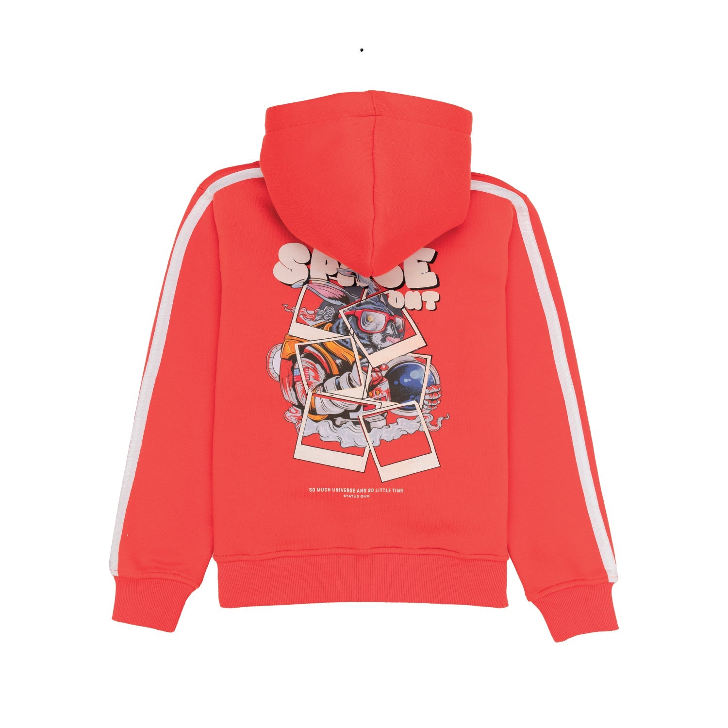 Boys Front & Back Printed Hooded Sweatshirt