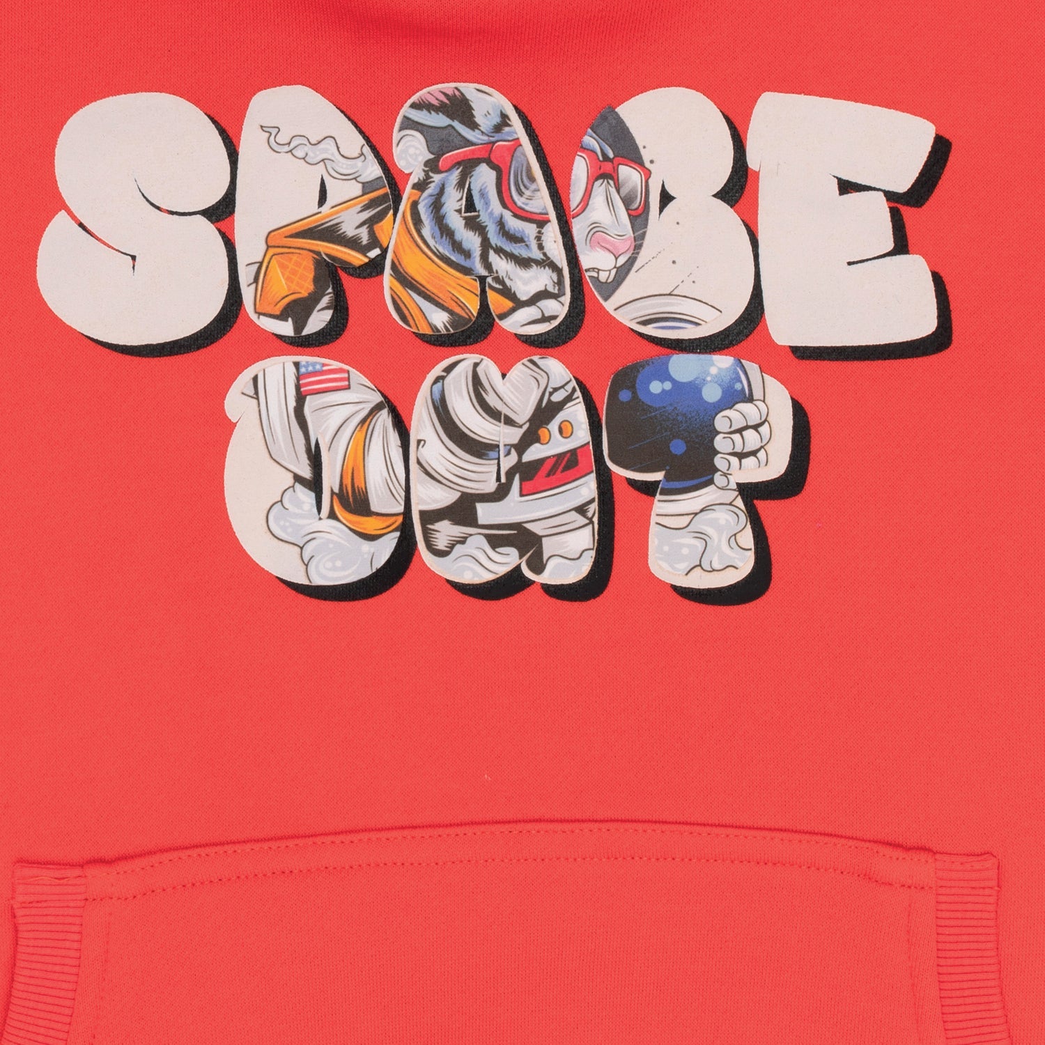 Boys Front & Back Printed Hooded Sweatshirt