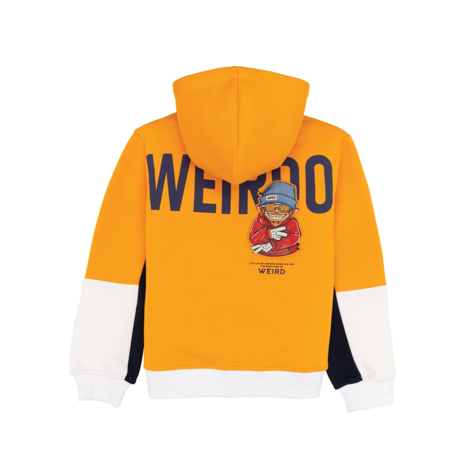 Boys Front & Back Printed Hooded Sweatshirt