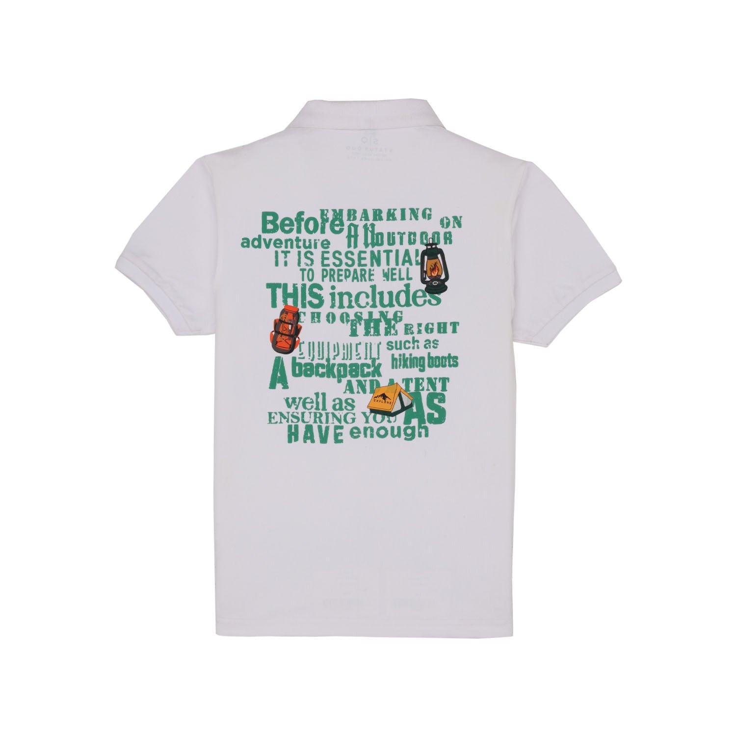 Status Quo Boys Placement Typography Printed Polo Collar Tshirt Secondary image