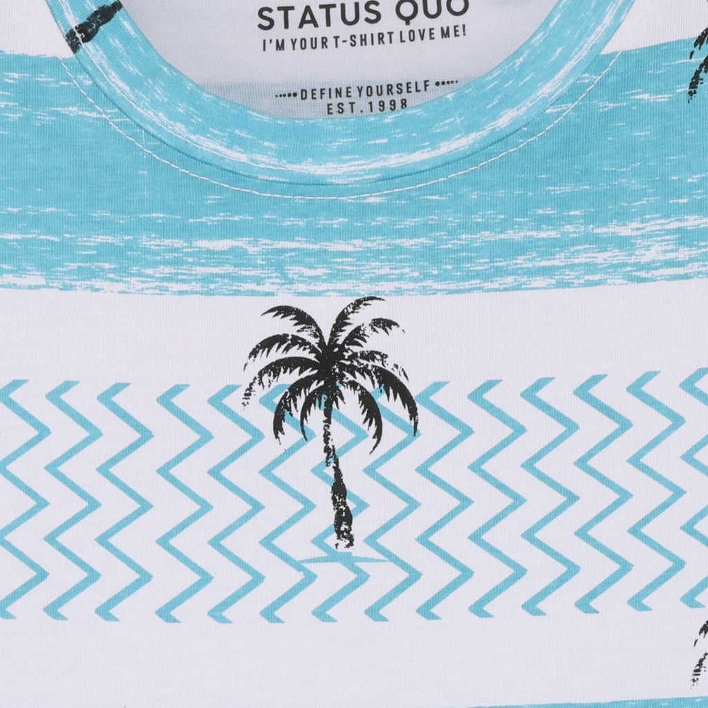 Status Quo Kids Boys All-Over Printed Half Sleeves Regular Fit Tshirt