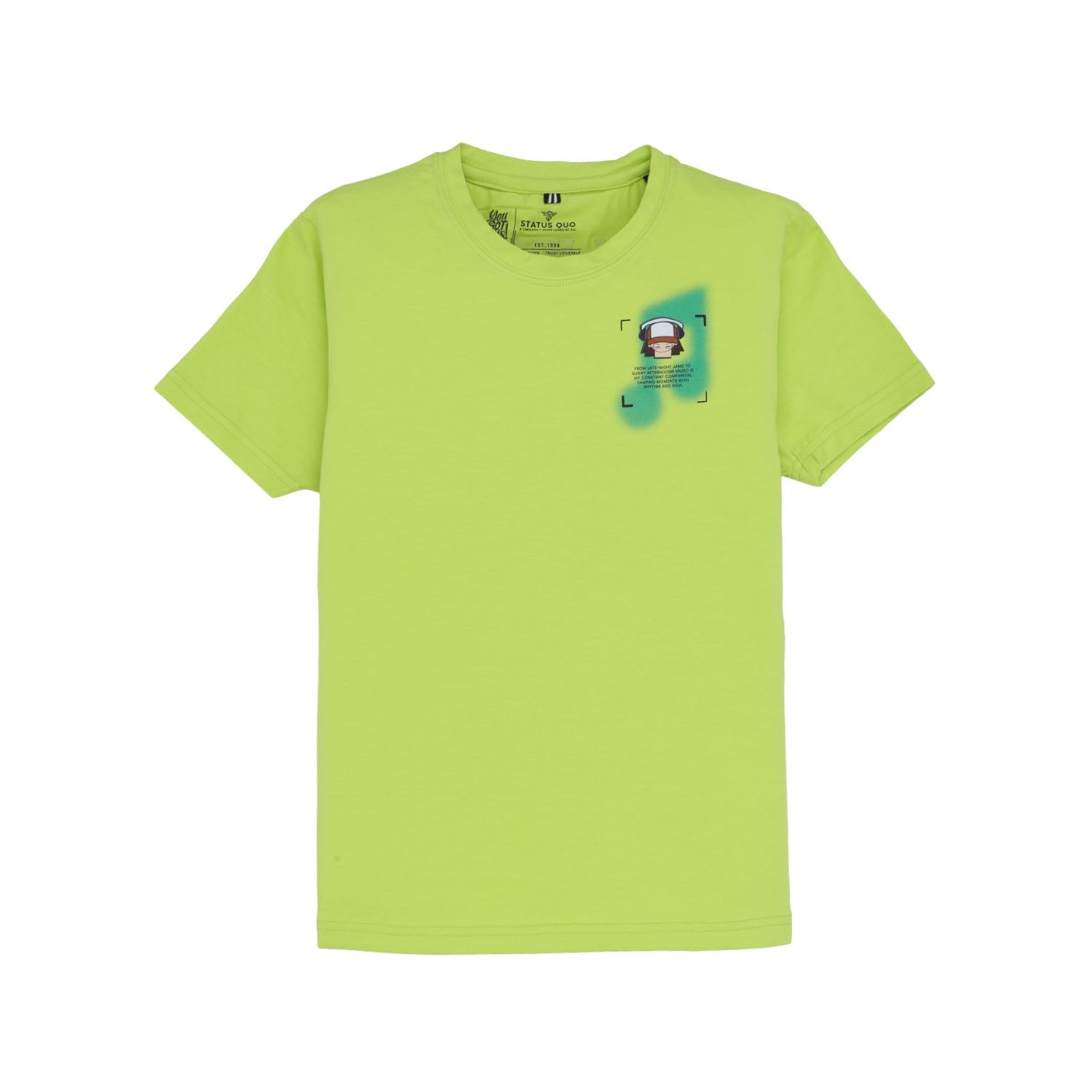 Status Quo Kids Boys Placement Printed Half Sleeves Regular Fit Tshirt