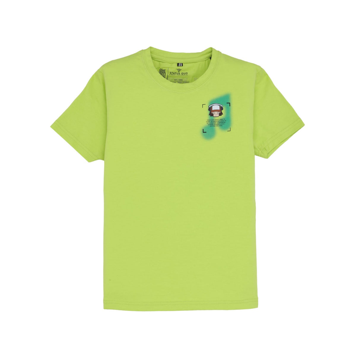 Status Quo Kids Boys Placement Printed Half Sleeves Regular Fit Tshirt
