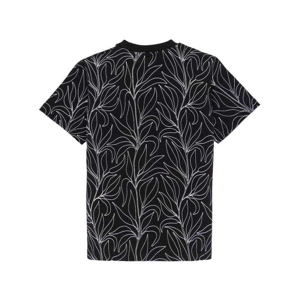 Status Quo Boy's Leaf Print Regular Fit T-Shirt