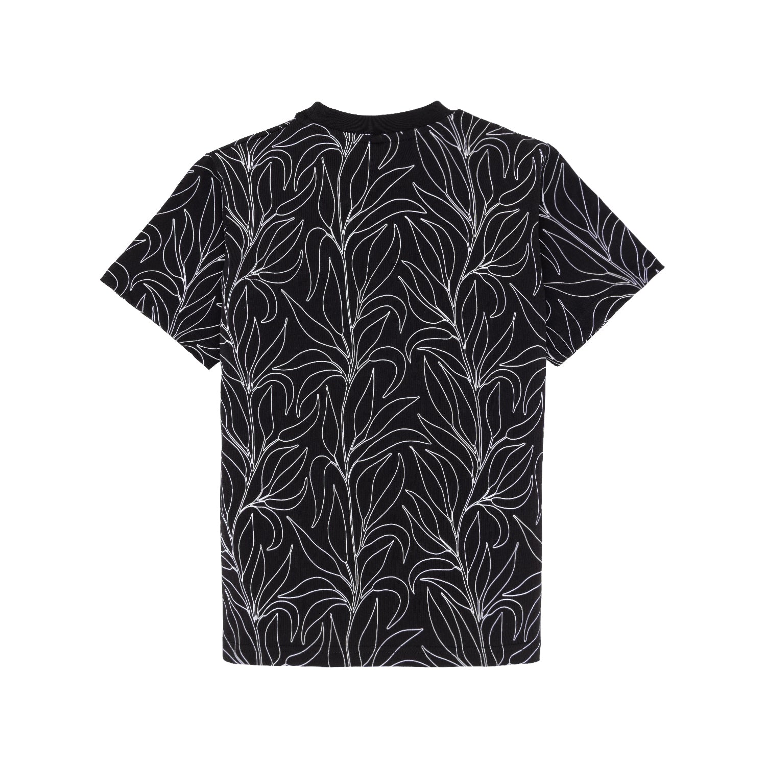 Status Quo Boy's Leaf Print Regular Fit T-Shirt