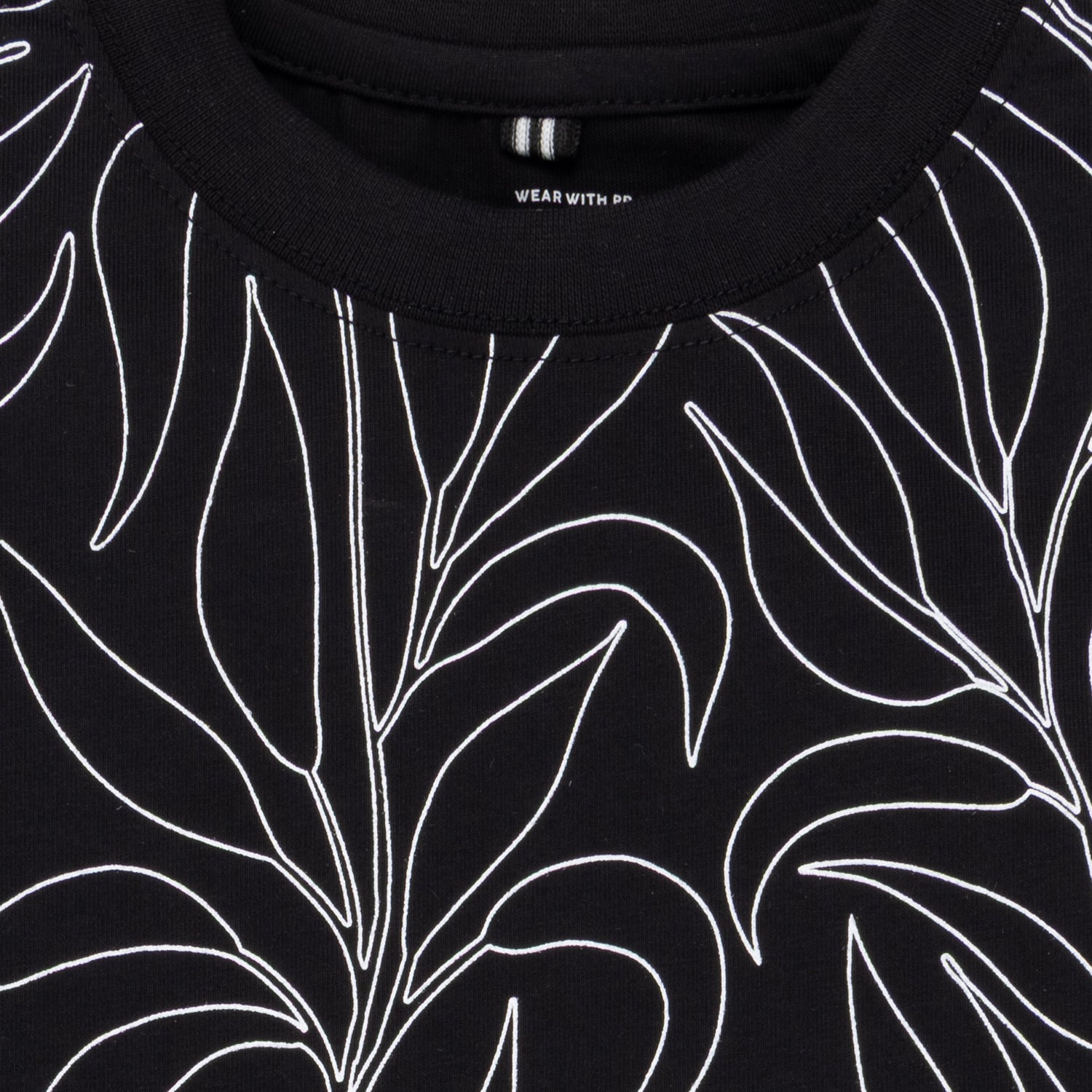 Status Quo Boy's Leaf Print Regular Fit T-Shirt