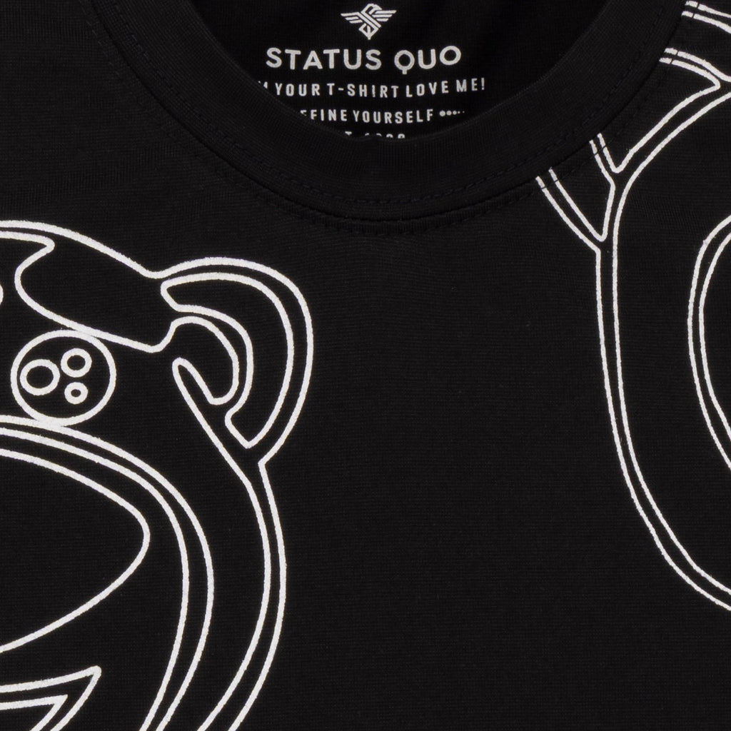 Status Quo Boys Round Neck Half Sleeve Regular Fit T-Shirt With All-Over Cartoon Graphic Print