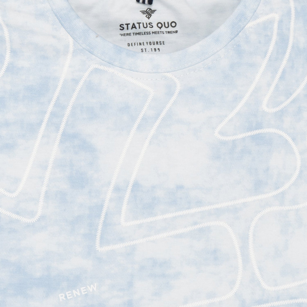 Boys Round Neck Tie-Dye Typography Print Half Sleeve T-Shirt