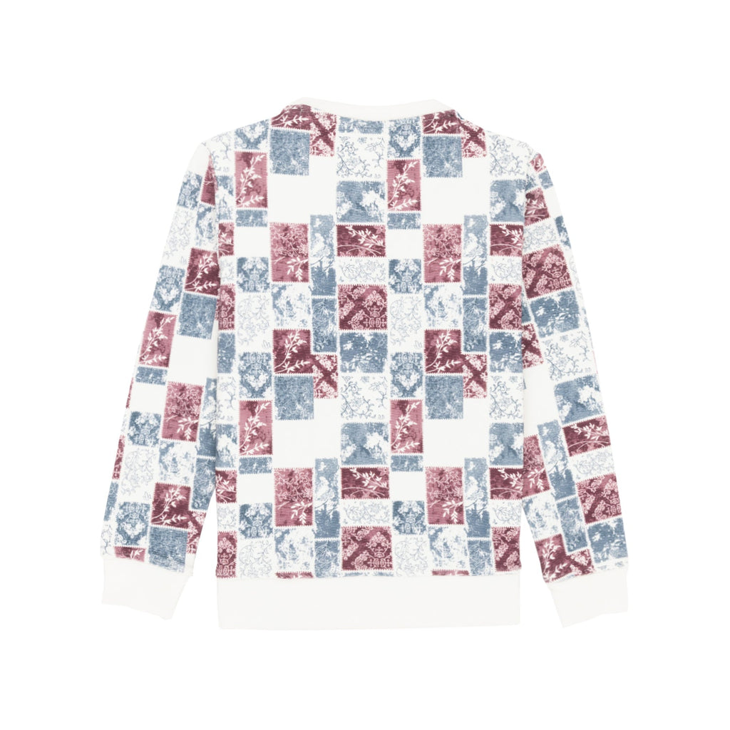 Status Quo Boys Round Neck Full Sleeve Regular Fit T-Shirt With All-Over Ikat Floral Print