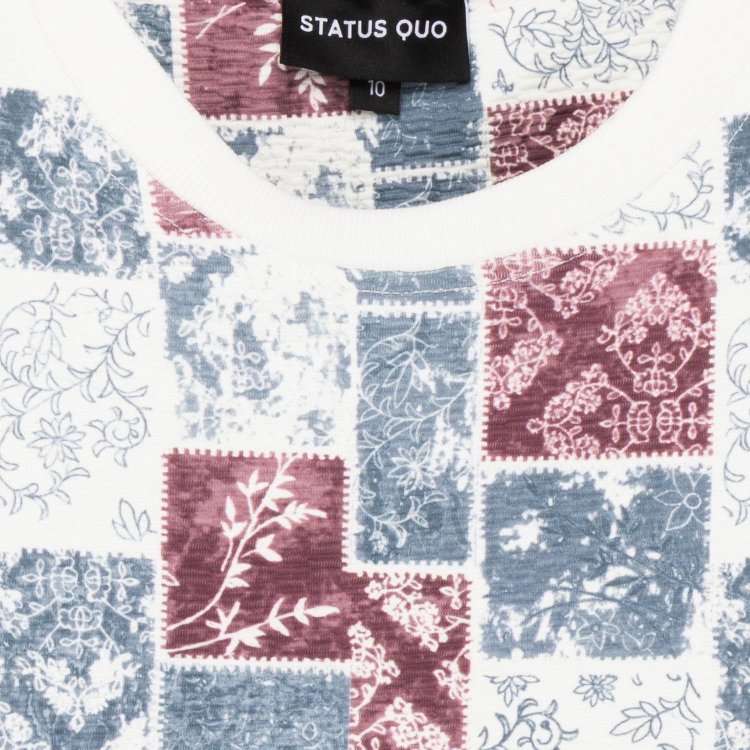 Status Quo Boys Round Neck Full Sleeve Regular Fit T-Shirt With All-Over Ikat Floral Print
