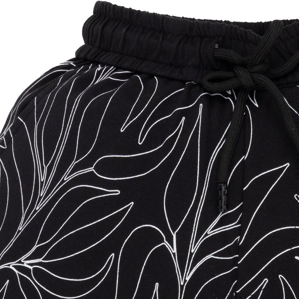 Status Quo Boy's Leafy Print Pure Cotton Drawstring Shorts