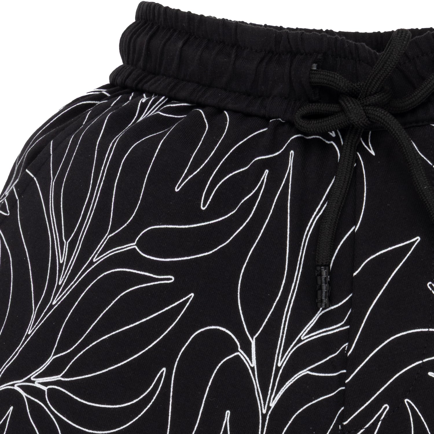 Status Quo Boy's Leafy Print Pure Cotton Drawstring Shorts