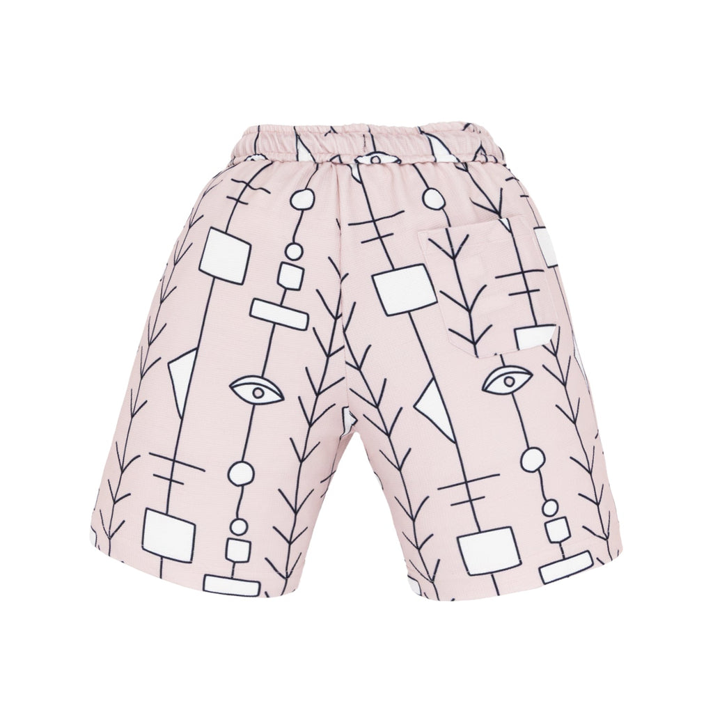 Status Quo Boy's Geometric Print Polyester Blend Drawstring Shorts