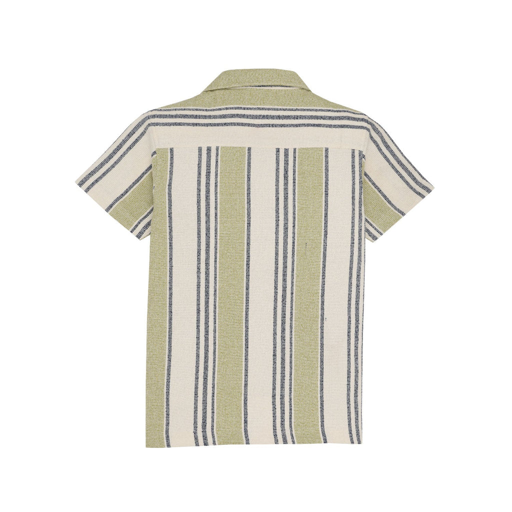 Status Quo Boys Striped Knitted Half Sleeves Regular Fit Shirt