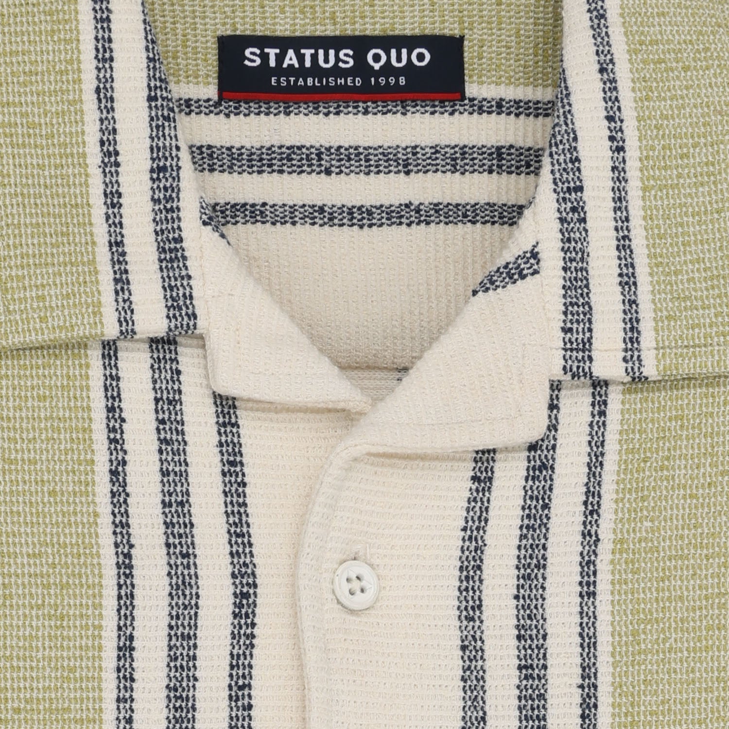 Status Quo Boys Striped Knitted Half Sleeves Regular Fit Shirt