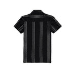Status Quo Boys Striped Knitted Half Sleeves Regular Fit Shirt.