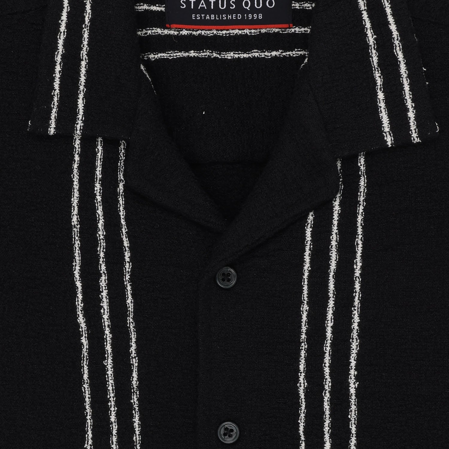 Status Quo Boys Striped Knitted Half Sleeves Regular Fit Shirt.