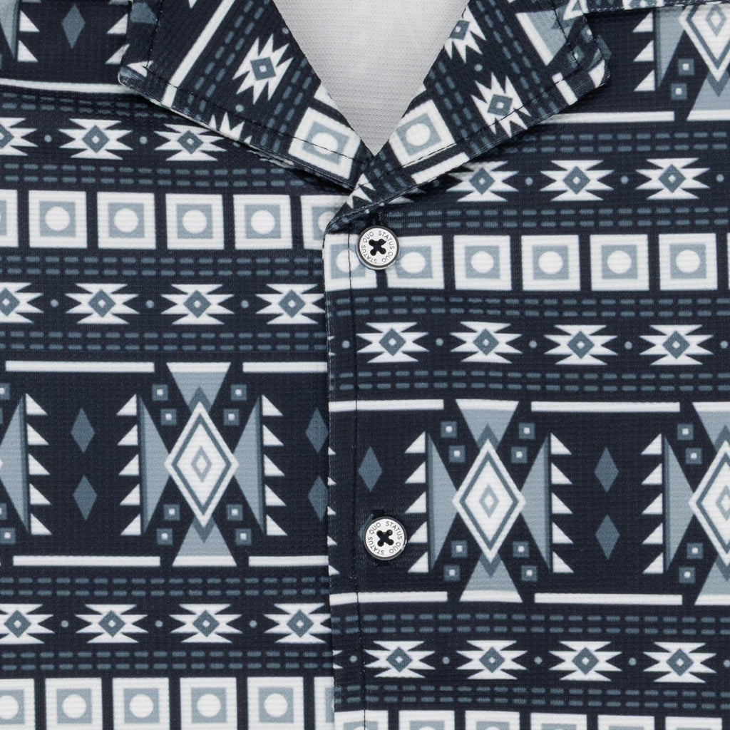 Status Quo Boy's Tribal Printed Cuban Collar Regular Fit Shirt