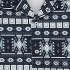 Status Quo Boy's Tribal Printed Cuban Collar Regular Fit Shirt