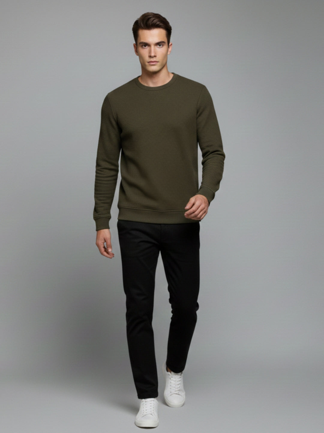 Solid Textured Sweatshirt Main image
