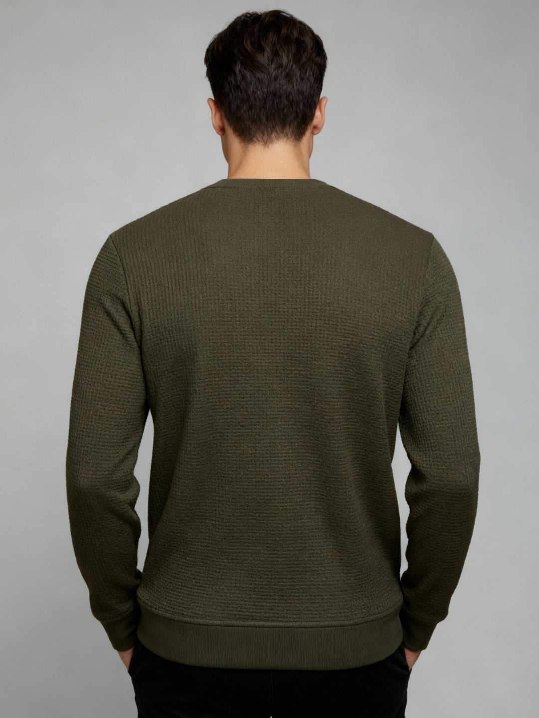 Solid Textured Sweatshirt