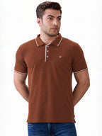 Solid Brand Logo Regular Fit Polo T-shirt