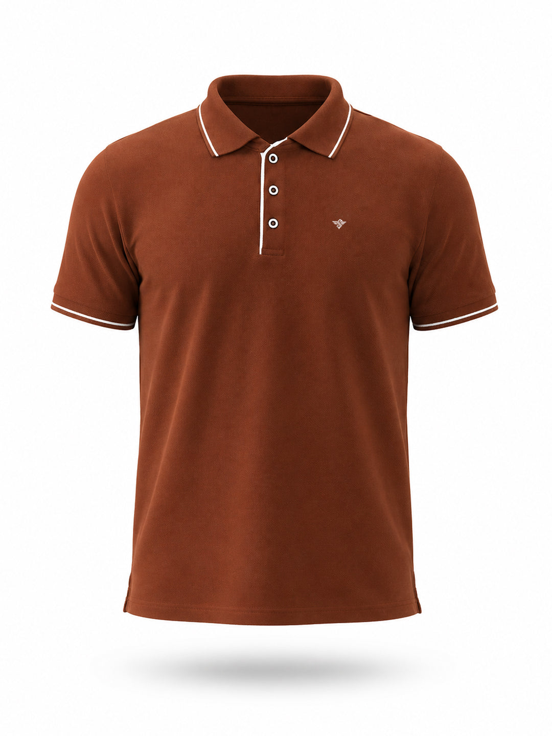 Solid Brand Logo Regular Fit Polo T-shirt