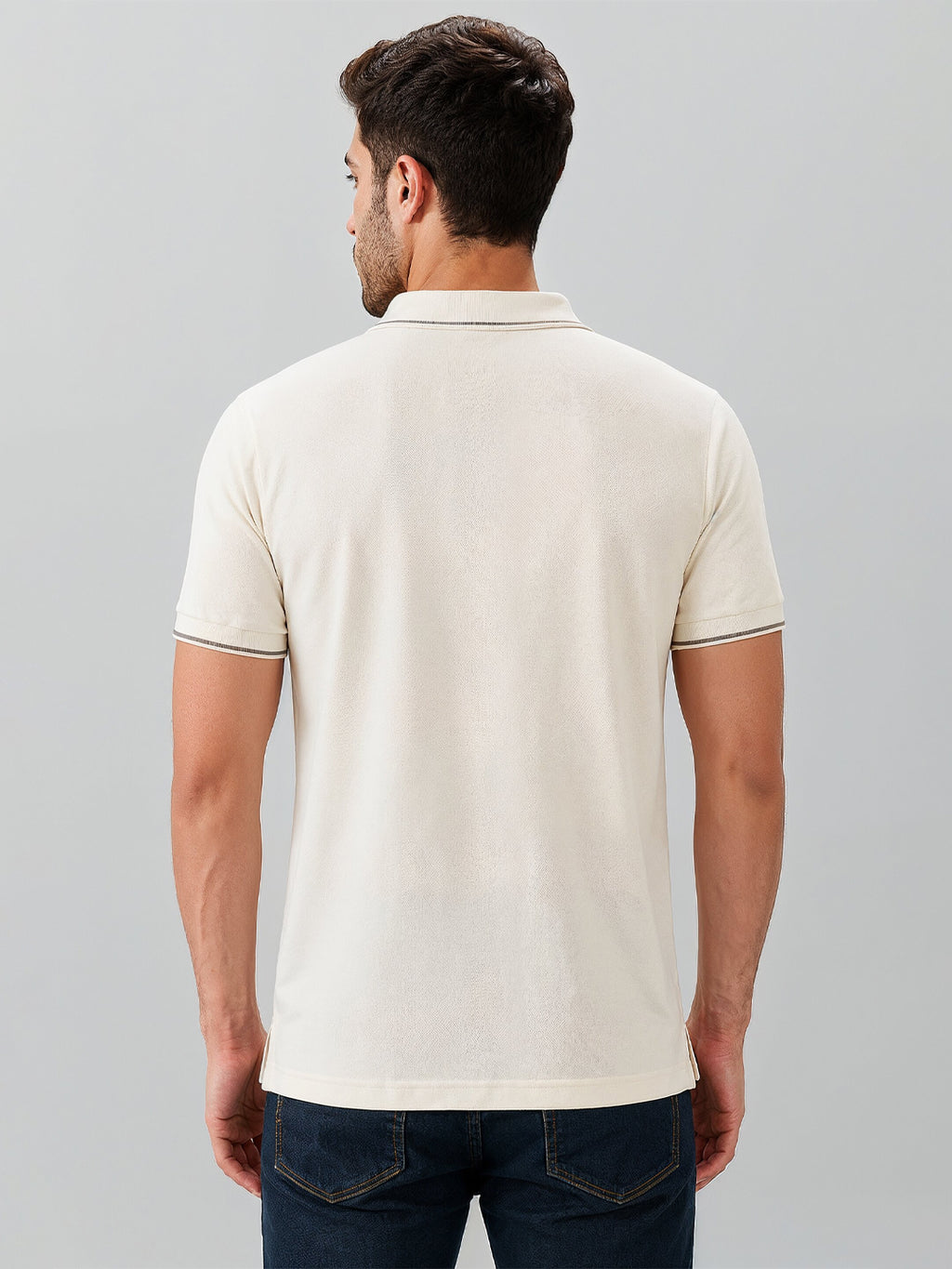 Solid Brand Logo Regular Fit Polo T-shirt