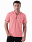 Solid Regular Fit Zipper Polo T-shirt with Tipped Details