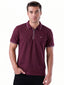 Solid Regular Fit Zipper Polo T-shirt with Tipped Details