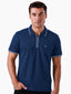 Solid Brand Logo Zipper Closure Regular Fit Polo T-shirt