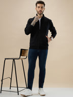 Men's Soft Touch Scuba Spandex Regular Fit Full Sleeve Zipper Sweatshirt