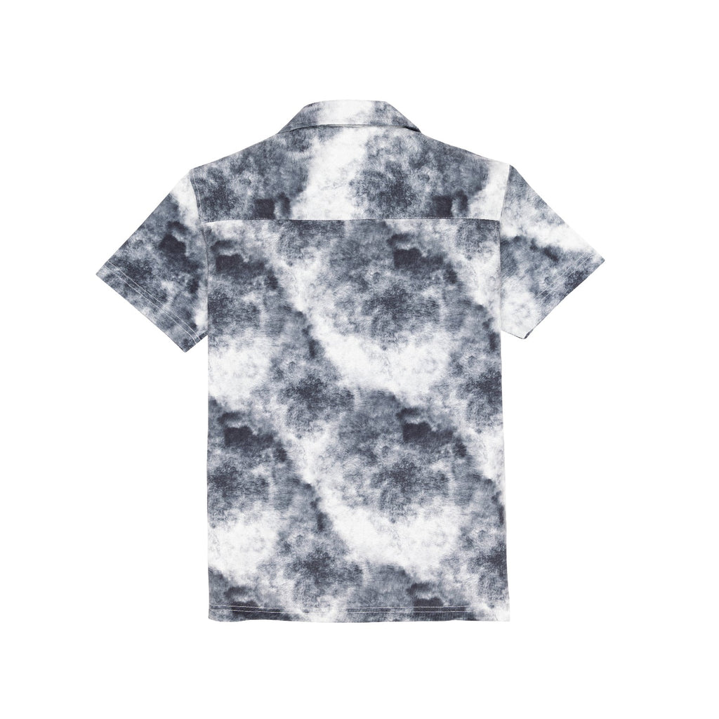 Status Quo Boy's Cloudy Printed Cuban Collar Regular Fit Shirt