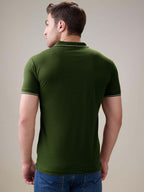 Status Quo Men's Solid Regular Fit Polo T-Shirt with Tipped Collar and Button Closure