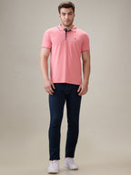 Status Quo Men's Solid Regular Fit Polo T-Shirt with Tipped Collar and Button Closure