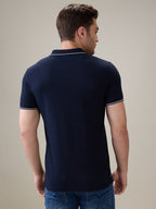 Status Quo Men's Solid Regular Fit Polo T-Shirt with Tipped Collar and Button Closure