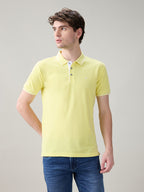 Status Quo Men's Solid Regular Fit Polo T-Shirt with Tipped Collar and Button Closure