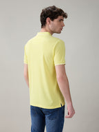 Status Quo Men's Solid Regular Fit Polo T-Shirt with Tipped Collar and Button Closure