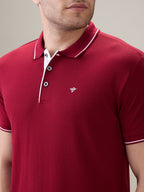 Status Quo Men's Solid Regular Fit Polo T-Shirt with Tipped Collar and Button Closure