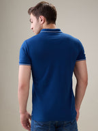 Status Quo Men's Solid Regular Fit Polo T-Shirt with Tipped Collar and Button Closure