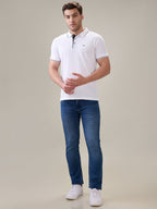 Status Quo Men's Solid Regular Fit Polo T-Shirt with Tipped Collar and Button Closure