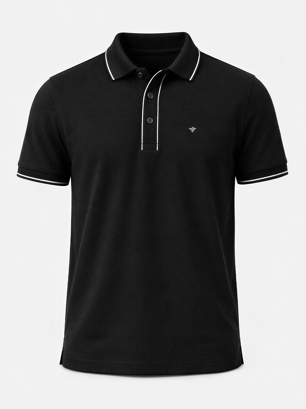 Solid Contrast Tipped Polo T-shirt
