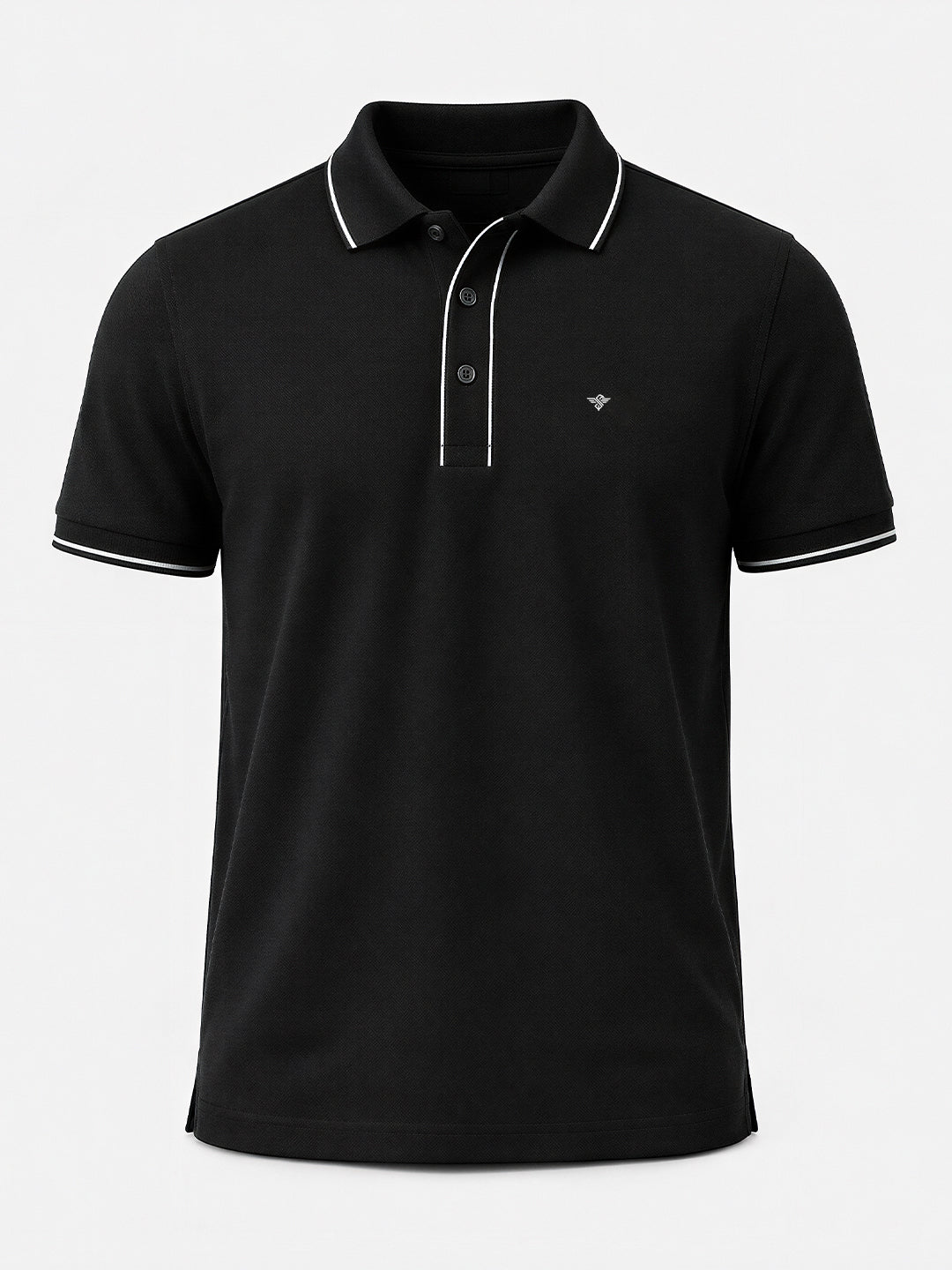 Solid Contrast Tipped Polo T-shirt