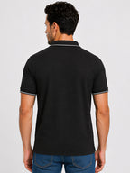 Solid Contrast Tipped Polo T-shirt